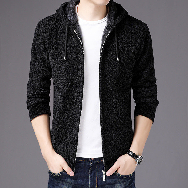 Men's Winter Zipper Knit Cardigan Coat Jacket - Stylish & Warm Outerwear