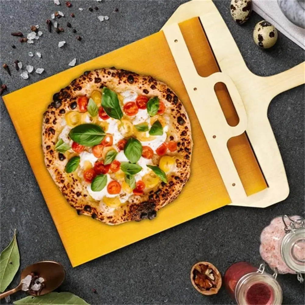 Sliding Pizza Shovel and Non-Stick Smooth Cutting Board