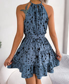 Women's Summer Beach Dress - Casual Leopard Print Ruffled Swing Dress