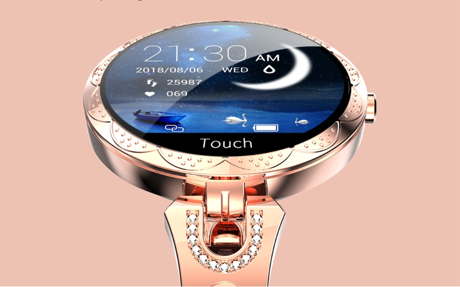 Smartwatch for Women: Fashionable Physiological Cycle-Smart Bracelet with Heart Rate Monitor