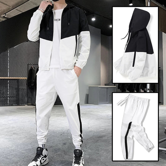 Men's Hooded Sportswear Jacket and Harem Pants: Fashionable New Men's Activewear
