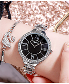 Women's Quartz Watch Set with Matching Bracelet, Necklace, Ring, and Earrings - A Perfect Gift Ensemble