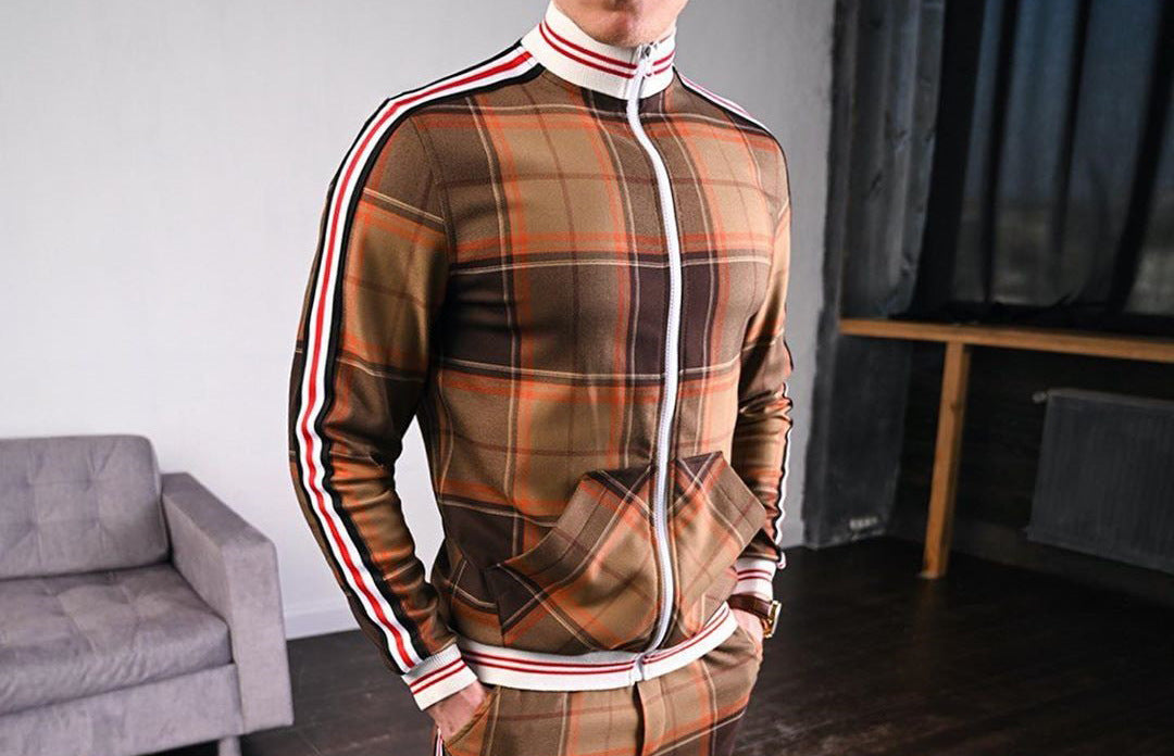 Men's Casual High Collar Zipper Jacket - Streetwear Sports Sweatshirt