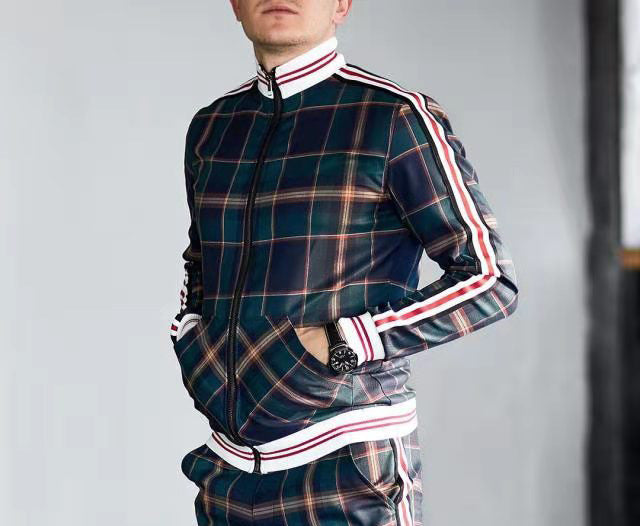 Men's Casual High Collar Zipper Jacket - Streetwear Sports Sweatshirt