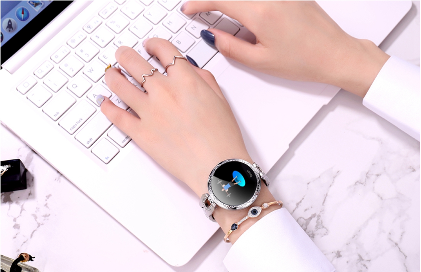 Smartwatch for Women: Fashionable Physiological Cycle-Smart Bracelet with Heart Rate Monitor