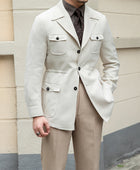 Men's Slim Suit Coat with Textured Line Collar: Elevate Your Style