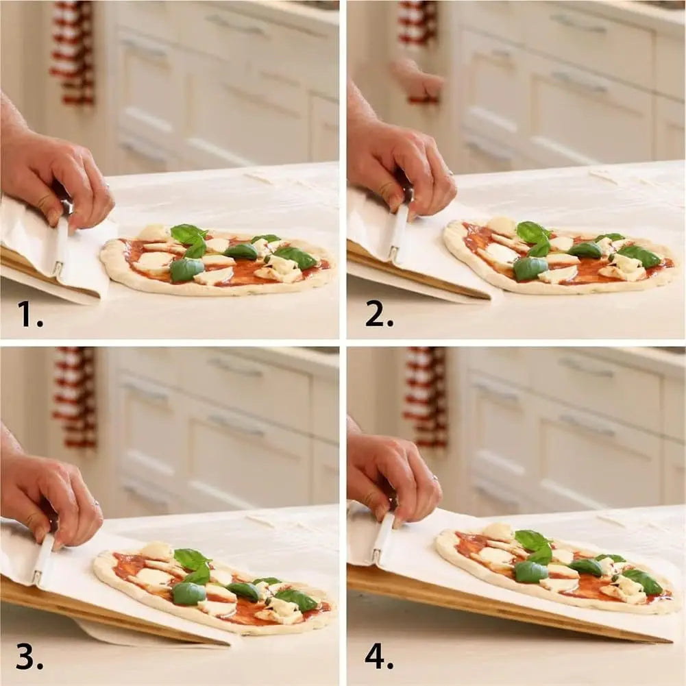 Sliding Pizza Shovel and Non-Stick Smooth Cutting Board