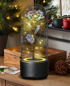 2-in-1 Rose LED Light & Bluetooth Speaker - Romantic Night Light in Glass Cover, Perfect Gift for Valentine's & Mother's Day