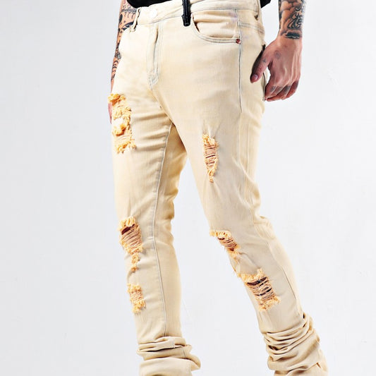 Men's Elastic Heavy-Duty Flare Jeans for Youth