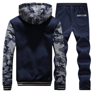 Plus Velvet Warm 2-Piece Sportswear Set for Men