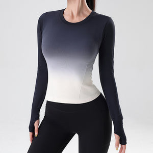 Gradient Color Yoga Top - Women’s Quick-Dry Activewear