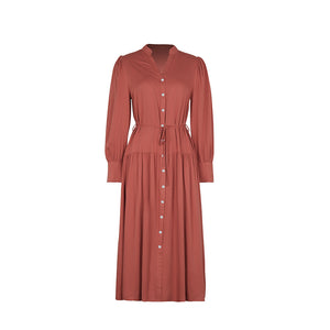 Elegant V-Neck Long Sleeve Dress – Ideal for Autumn & Evening Wear