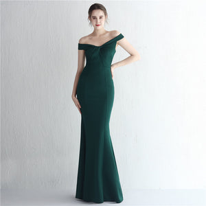 Slim-Fit Off-Shoulder Long Dress for Women - Celebrity Evening Gown