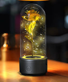 2-in-1 Rose LED Light & Bluetooth Speaker - Romantic Night Light in Glass Cover, Perfect Gift for Valentine's & Mother's Day