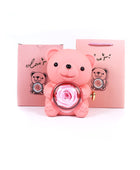 Rotating Rose Jewelry Box with Necklace & Teddy Bear – Romantic Gift for Special Occasions