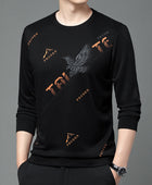 High Quality Men's Round Neck Long Sleeve Top: Fashionable Luxury T-shirt
