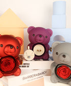 Rotating Rose Jewelry Box with Necklace & Teddy Bear – Romantic Gift for Special Occasions