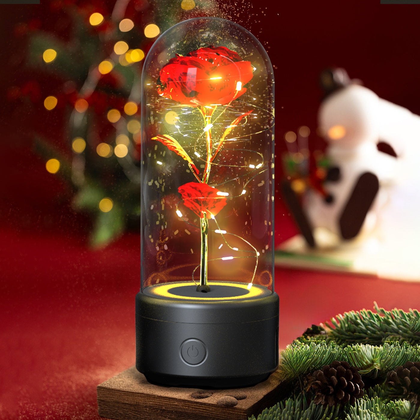 2-in-1 Rose Flowers LED Light and Bluetooth Speaker - A Unique Valentine's Day and Mother's Day Gift