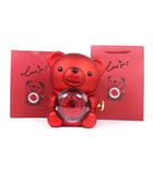 Rotating Rose Jewelry Box with Necklace & Teddy Bear – Romantic Gift for Special Occasions