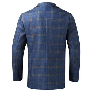 Men's Plaid Long Sleeve Suit Coat – Stylish Business Jacket with Lapel