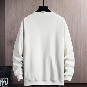 Men's Casual Sweatshirt with Fake Two-Piece Design - OKN Letter Print