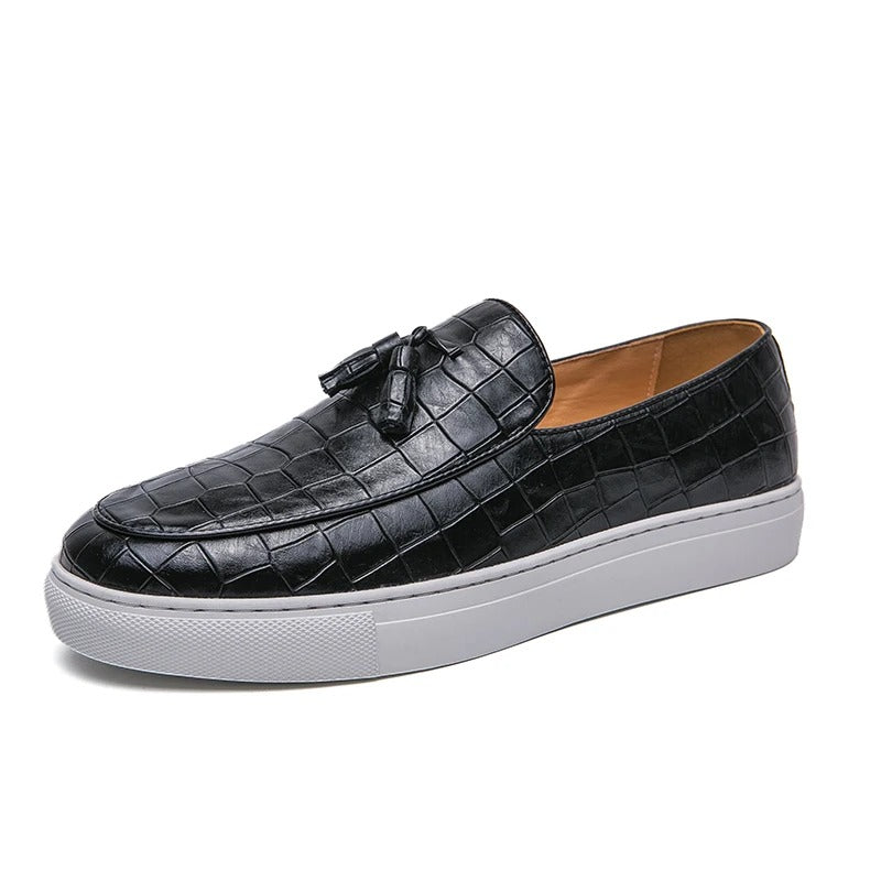 Plus Size Tassel Fashion Leather Shoes - Men's Business Casual Sneakers