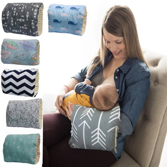Adjustable Cotton Nursing Arm Pillow - Washable, Soft, Supportive Breastfeeding Cushion with Arm Pad