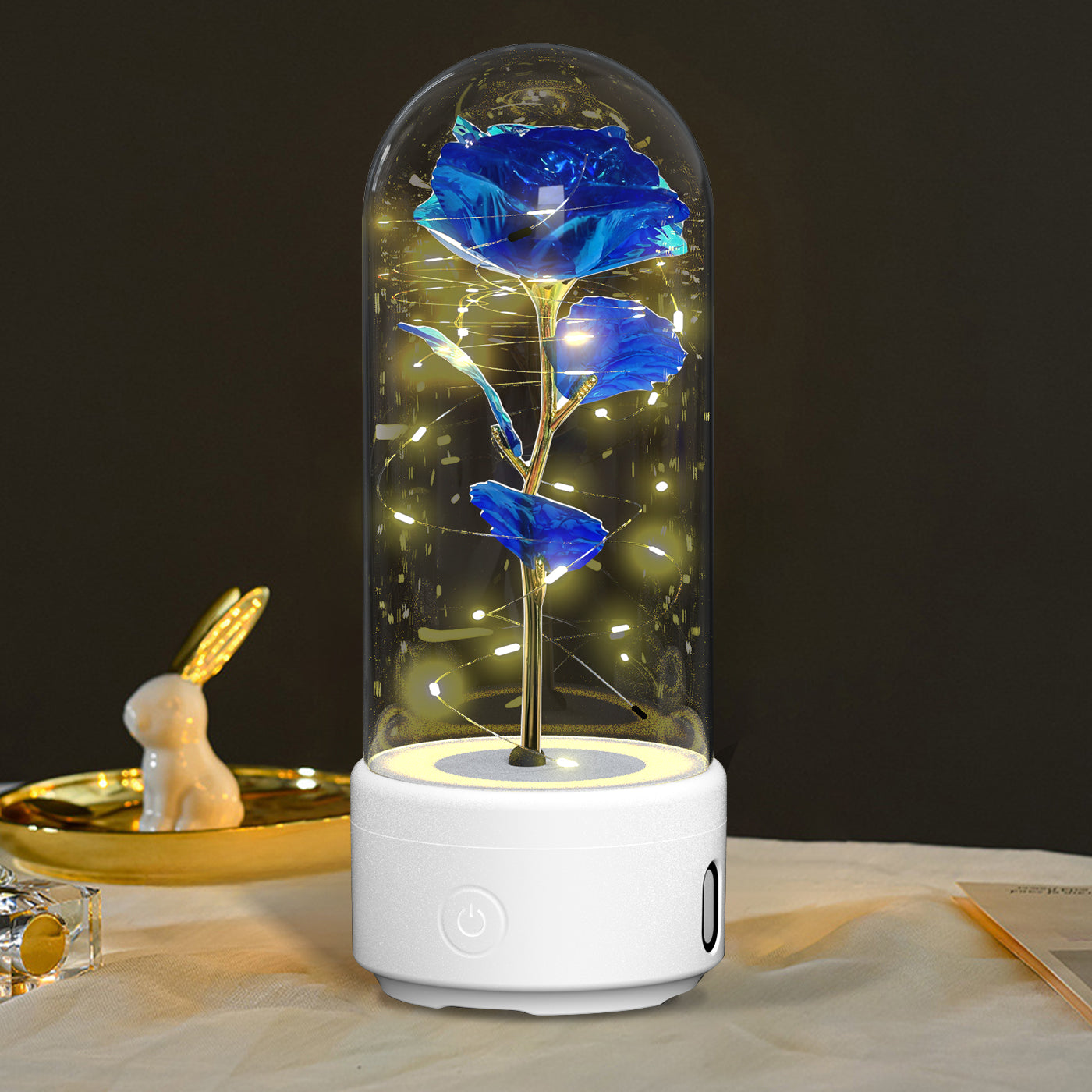 2-in-1 Rose Flowers LED Light and Bluetooth Speaker - A Unique Valentine's Day and Mother's Day Gift