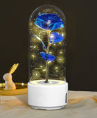 2-in-1 Rose LED Light & Bluetooth Speaker - Romantic Night Light in Glass Cover, Perfect Gift for Valentine's & Mother's Day