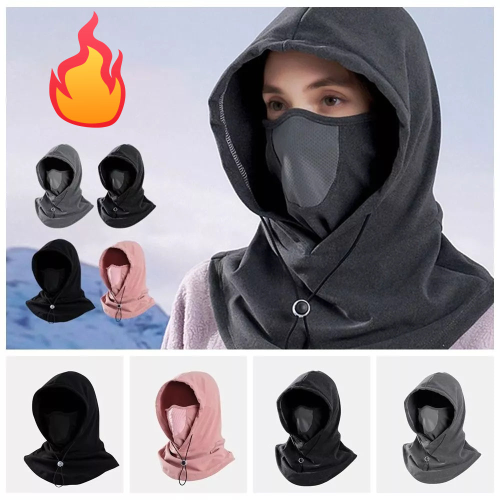 Winter Thermal Fleece Scarf & Ski Face Mask – Windproof Neck Warmer Hood