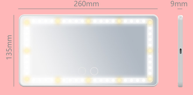 Car LED Vanity Mirror with HD Three-Color Makeup Lighting – Perfect Your Look On-the-Go