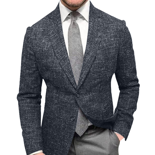 Men's Plaid Long Sleeve Suit Coat – Stylish Business Jacket with Lapel