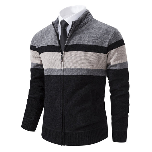 Men's Casual Stand Collar Sweater Coat - Stylish and Comfortable Outerwear