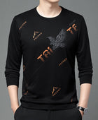 High Quality Men's Round Neck Long Sleeve Top: Fashionable Luxury T-shirt