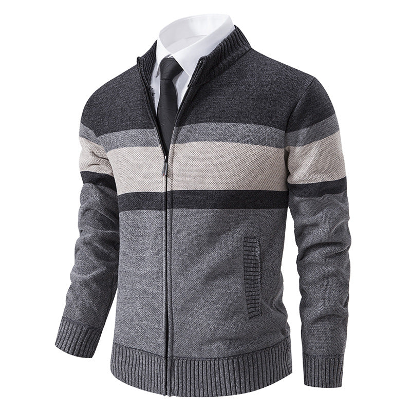 Men's Casual Stand Collar Sweater Coat