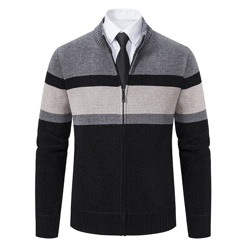 Men's Casual Stand Collar Sweater Coat