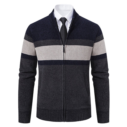 Men's Casual Stand Collar Sweater Coat - Stylish and Comfortable