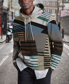 Men's Geometric Pattern Hooded Sweater - Street Trend