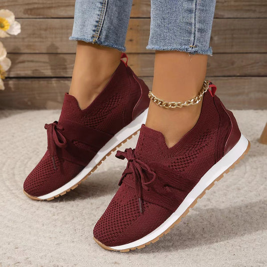 Woven Mesh Lace-Up Casual Shoes - Breathable and Stylish Footwear