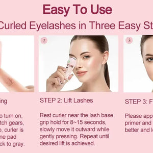 Electric Heated Eyelash Curler – Rechargeable Lash Curler with 3 Modes