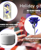 2-in-1 Rose LED Light & Bluetooth Speaker - Romantic Night Light in Glass Cover, Perfect Gift for Valentine's & Mother's Day