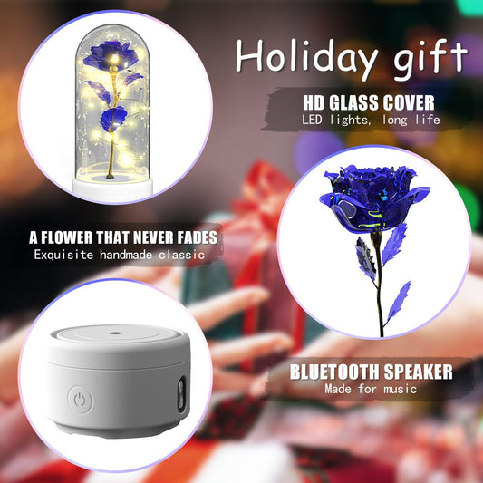 2-in-1 Rose LED Light & Bluetooth Speaker - Perfect Romantic Gift