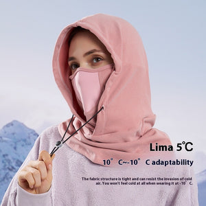 Winter Thermal Fleece Scarf & Ski Face Mask – Windproof Neck Warmer Hood