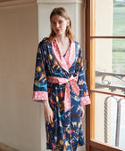 Seasonal Silk Elegance: Blue Constellation Pajama Set