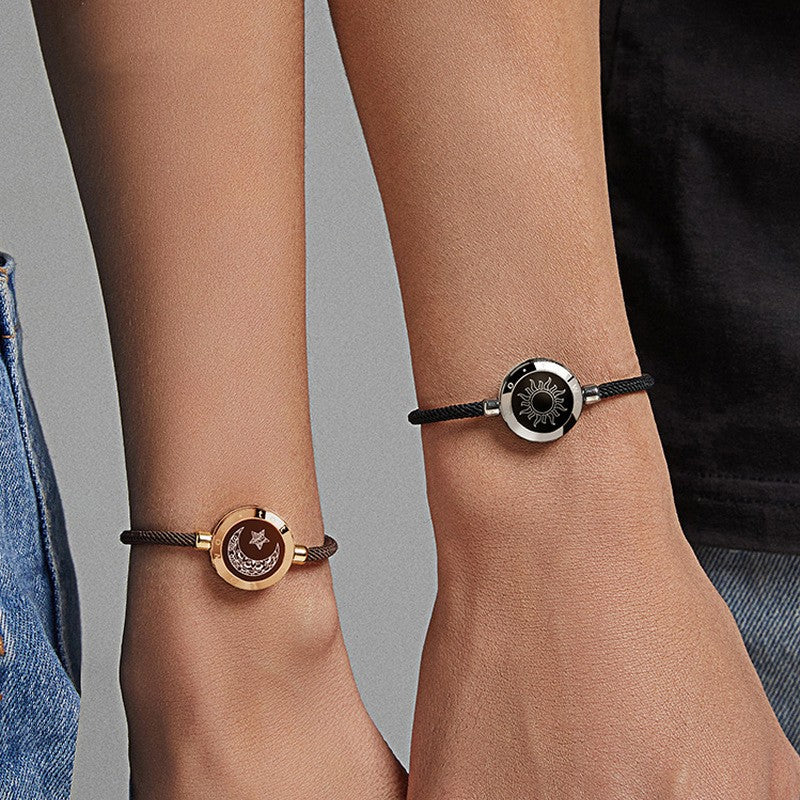 Sun-Moon Smart Sensing Couple Bracelet: Stay Connected with Your Partner