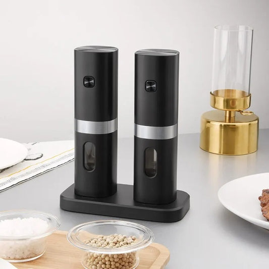 Electric Sea Salt, Pepper & Spice Grinder Set – Portable, Automatic, and Effortless Seasoning