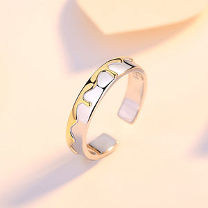 S925 Sterling Silver Bee Rings for Couples - Unique Color Separation Design