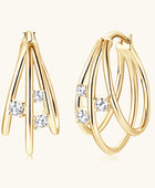 Elegant Women's Moissanite Hoop Earrings: Fashionable Diamond Earrings