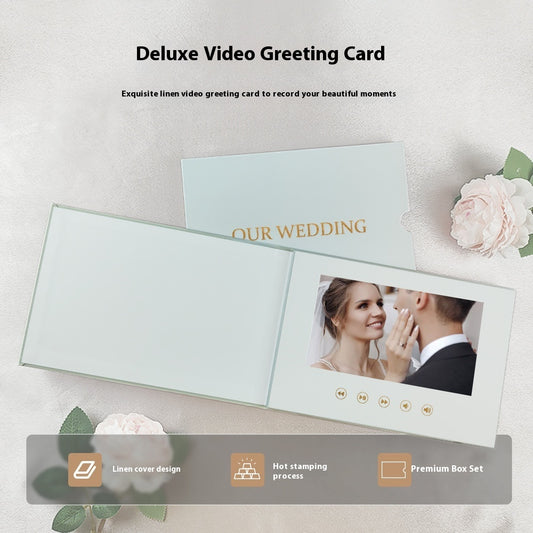 Commercial Wedding Video Invitation - Luxury Linen Motion Book