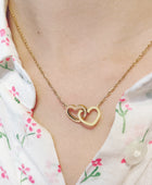 Custom Double Heart Necklace with 2 Names – Personalized Jewelry